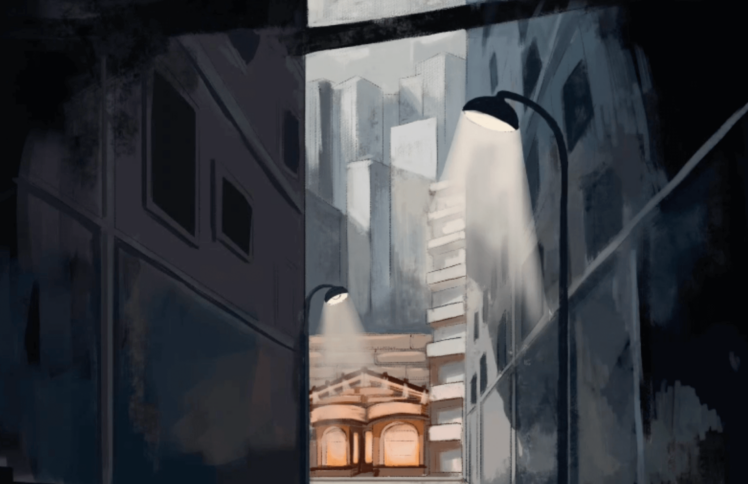 深夜的无人售卖超市