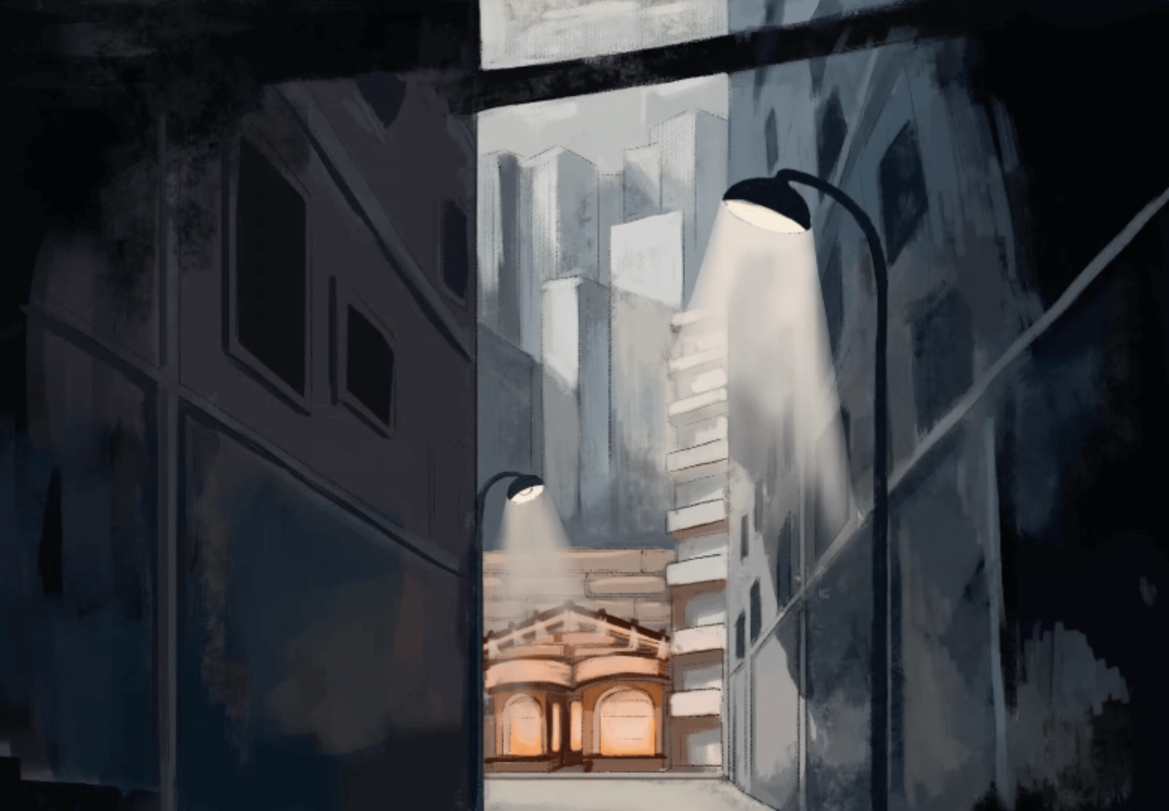 深夜的无人售卖超市